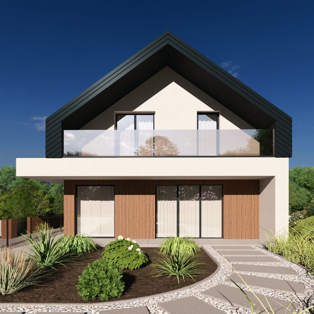Wizualizacja elewacji domu jednorodzinnego
